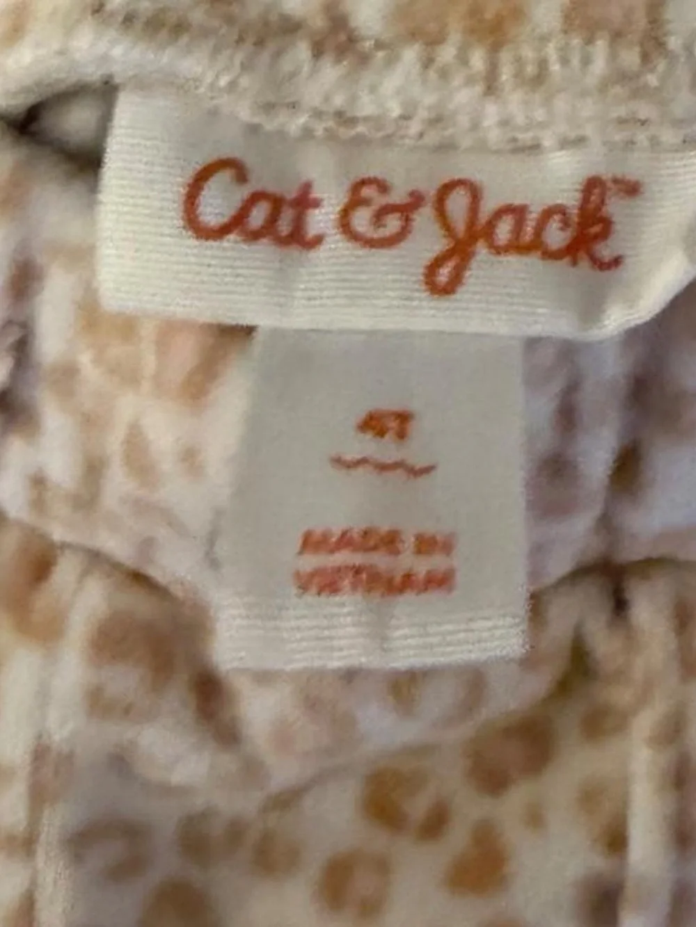 Cat & Jack Leopard Print Two-Piece Set - Cream and Tan
